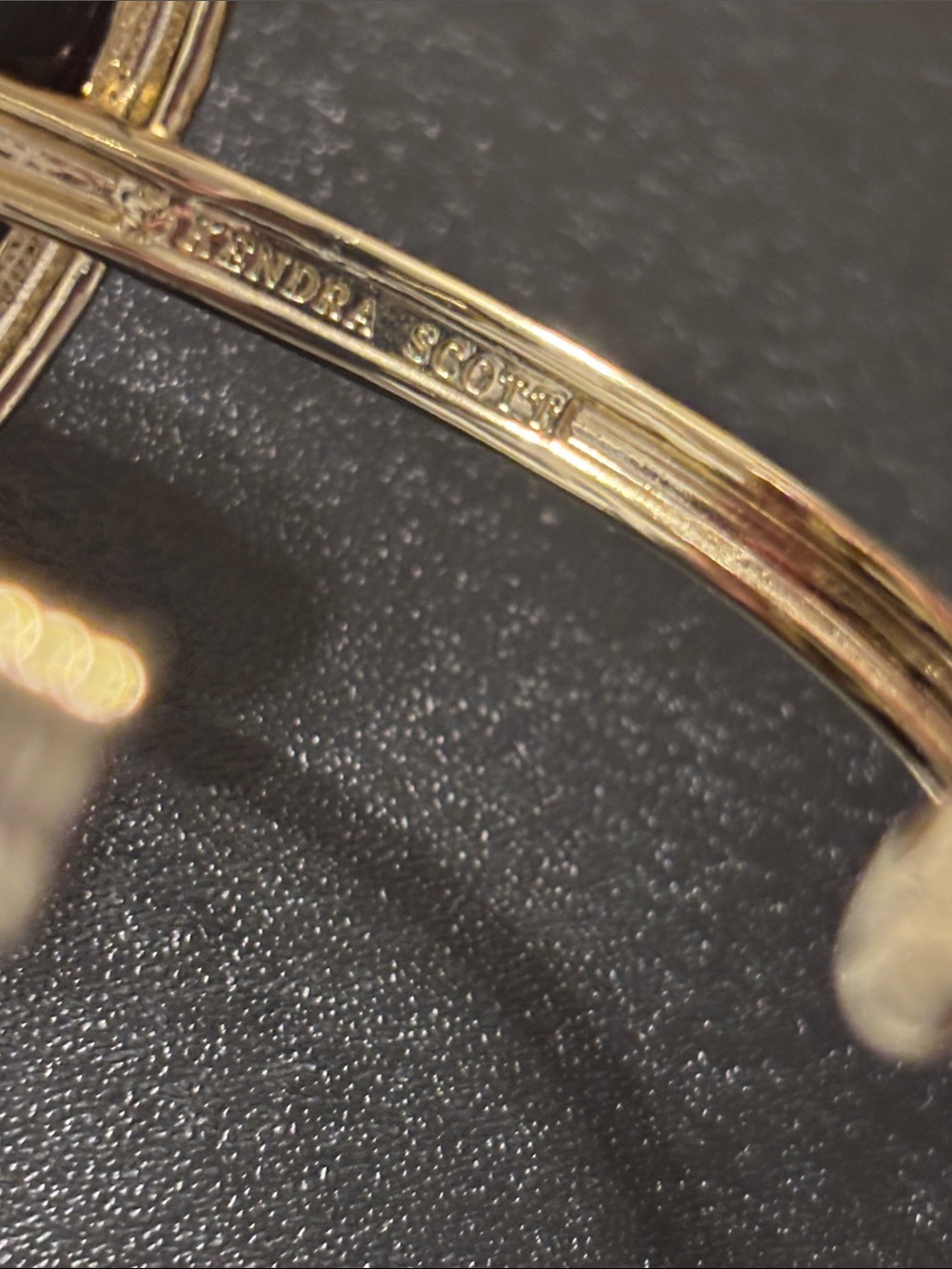 Kendra Scott Gold Cuff Bracelet with Black Stone - Picture 2 of 8